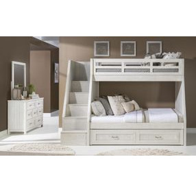 Preston Bleached Linen Twin Over Full Bunk Bed
