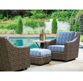Cypress Point Ocean Terrace Blue Upholstered Rectangular Outdoor Ottoman