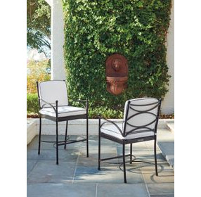 Pavlova White and Black Performance Fabric Outdoor Bar Stool
