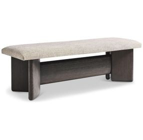 Geneve Beige Performance Fabric Upholstered Accent Bench