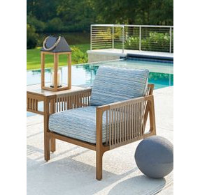 St Tropez Blue Upholstered Outdoor Lounge Chair