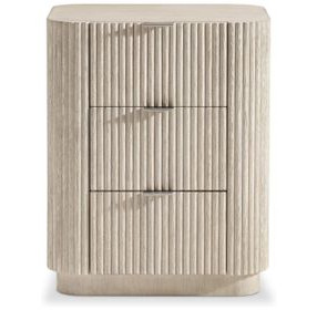 Lucerne Alba and Graphite 3 Drawer Small Nightstand with USB Charging
