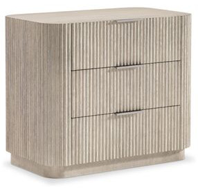 Lucerne Alba and Graphite 3 Drawer Large Nightstand with USB Charging