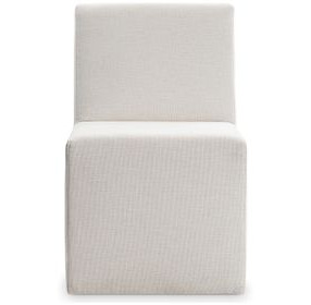 Brasea Beige Performance Fabric Upholstered Side Chair with Caster