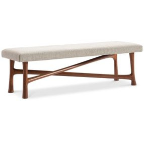 Brasea Beige Performance Fabric Upholstered Accent Bench