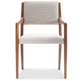 Brasea Beige Performance Fabric Upholstered Arm Chair