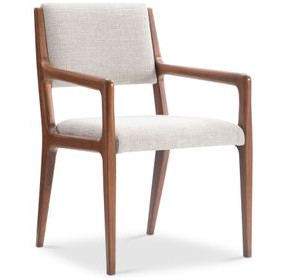 Brasea Beige Performance Fabric Upholstered Arm Chair