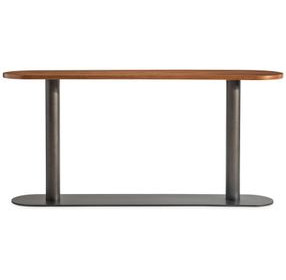 Brasea Lume and Tungsten Oval Console Table