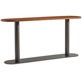 Brasea Lume and Tungsten Oval Console Table