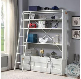 Cargo White 2 Door Bookcase with Ladder