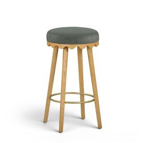 Oodle Green Performance Vegan Mohair Upholstered Bar Stool
