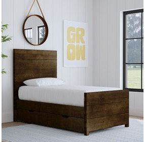 Dovetail Taupe Twin Storage Panel Bed