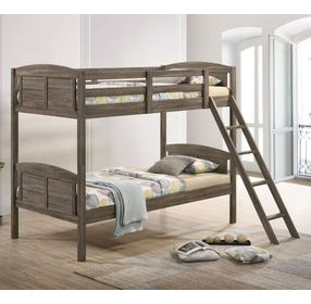 Flynn Weathered Brown Twin Over Twin Bunk Bed