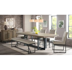 Eden Rustic Dune and Black Extendable Rectangular Dining Room Set