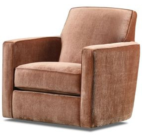 Maclean Taupe Rust Upholstered Swivel Glider Chair