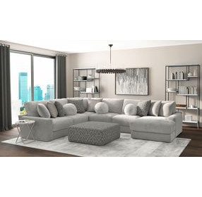 Canyon Platinum 5 Piece Modular RAF Chaise Sectional with Pillows