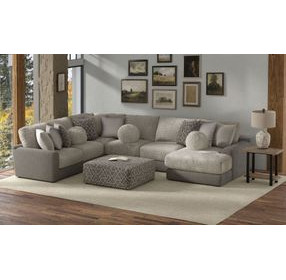 Canyon Umber 5 Piece Modular RAF Chaise Sectional with Pillows