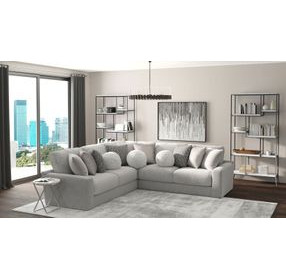 Canyon Platinum 3 Piece Modular Sectional with Pillows
