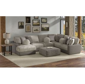 Canyon Umber 5 Piece Modular LAF Chaise Sectional with Pillows