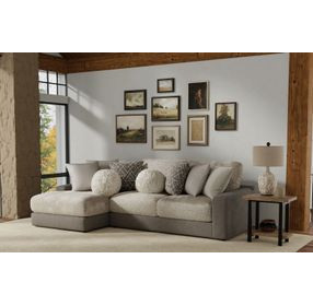 Canyon Umber 2 Piece Modular LAF Chaise Sectional with Pillows