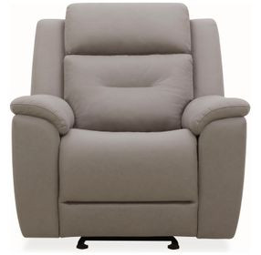 Cascades Tahoe Light Gray Performance Fabric Power Glider Recliner with USB Charging