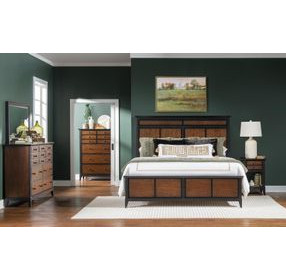 Fenmore Mocha and Distressed Cherry Queen Panel Bed