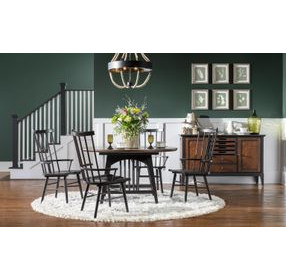 Fenmore Mocha and Distressed Cherry Spindle Arm Chair Set of 2