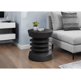 4154 Black Round Accent Table