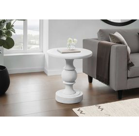 4161 White Round Accent Table