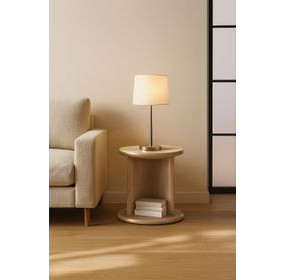 Gabrielle Light Oak Round End Table