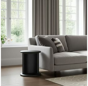 Gabrielle Black Round End Table