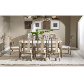 Melrose Cloud White and Desert Oak 74" Rectangular Dining Table