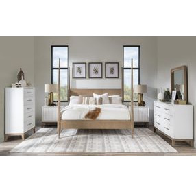 Melrose Cloud White and Desert Oak 5 Drawer Chest