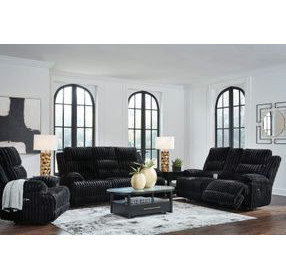 Higgesbee Onyx Power Reclining Living Room Set with Drop Down Table and USB Charging