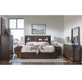 Architect Onyx Bookcase Storage Bedroom Set with 2 Drawer and LED
