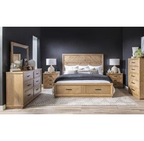 Torrance Aged Driftwood King Storage Panel Bed