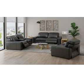 Ferrara Black Leather Zero Gravity Power Recliner with Power Headrest and USB Charging