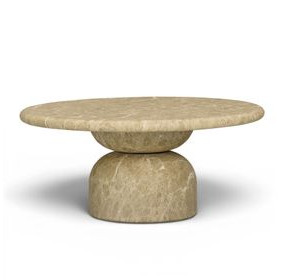 Cynthia Light Emperador Outdoor Round Coffee Table