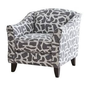 Scarborough Steel Gray and White Upholstered Accent Chair