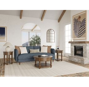 Eastlake Whiskey Oak Round Occassional Table Set