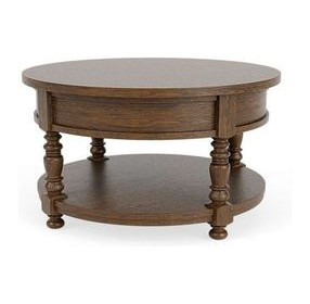 Eastlake Whiskey Oak Round Occassional Table Set