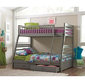 Ashton Grey Twin Over Full Bunk Bed