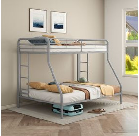 Carson Glossy Silver Twin Over Full Bunk Bed