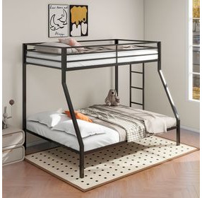 Alevera Black Twin Over Full Bunk Bed