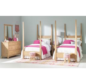 Todays Traditions Natural Hickory Twin Poster Bed