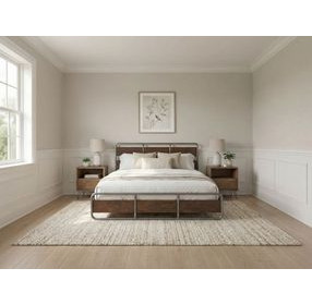 Zest Dark Oak and Gray Platform Bedroom Set