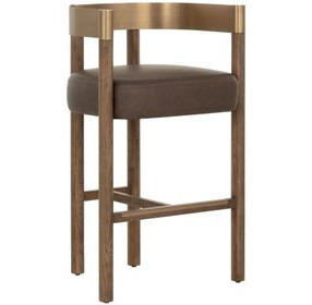 Marcelo Eglinton Espresso Upholstered Bar Stool
