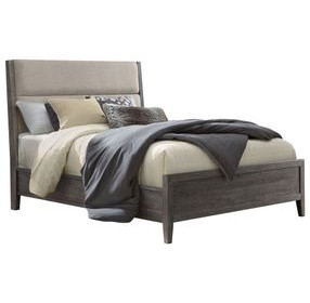 Portia Brushed Brindle and Beige Queen Upholstered Panel Bedroom Set with Storage Bench