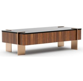 Altura Smoked Walnut Rectangular Glass Top Cocktail Table