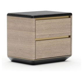 Madera Chocolate Koto Matte and Modern Walnut 2 Drawer Nightstand